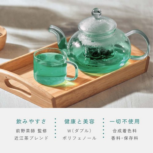 美味しく、健康に、おいしい青の日本茶。青和茶強火茶葉（水出し）1杯で2種類のポリフェノールが摂れる健康茶。3g×15包　バタフライピーアントシアニン・近江土山産茶葉茶カテキン。近江茶葉特選合組・老舗茶問屋前野茶師監修。
