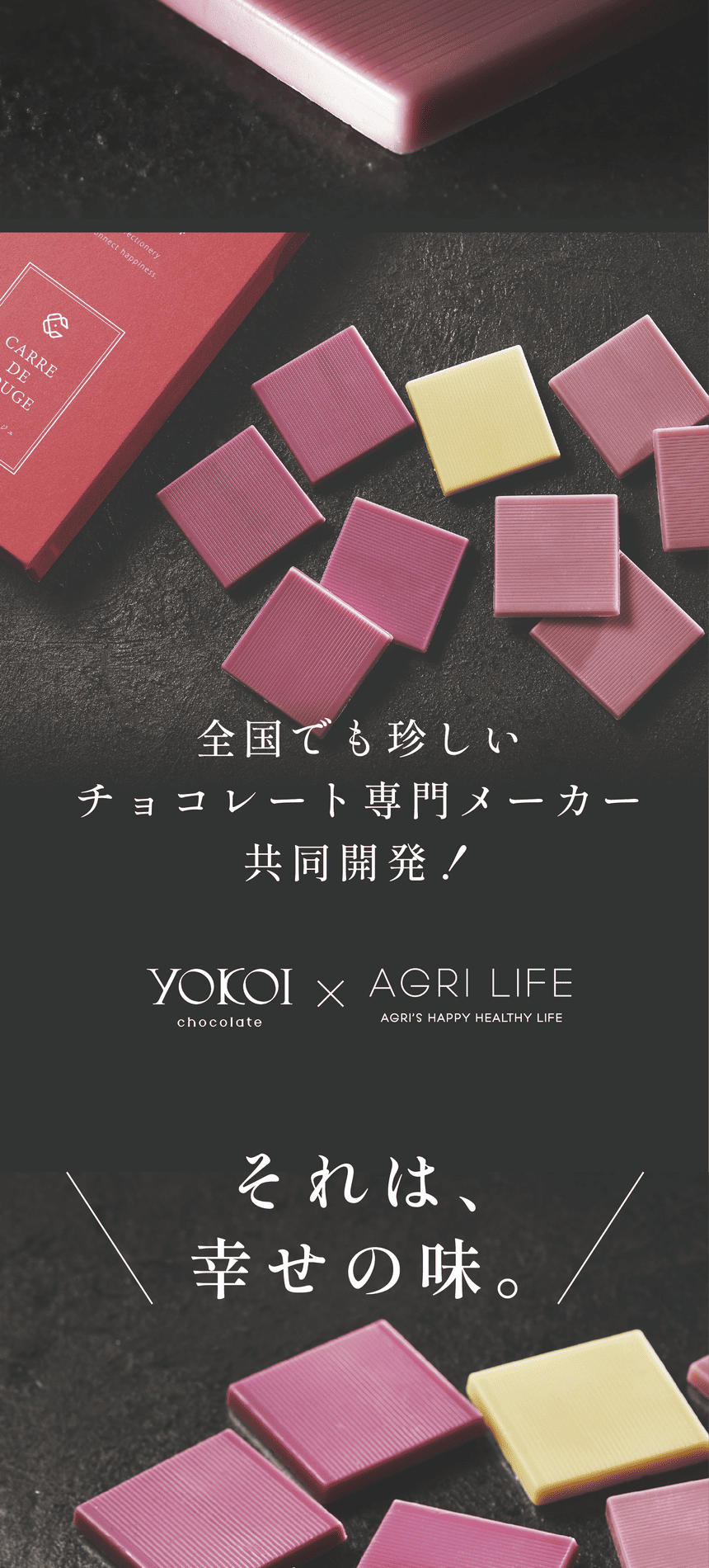 全国でも珍しいチョコレート専門メーカー共同開発！それは、幸せの味。