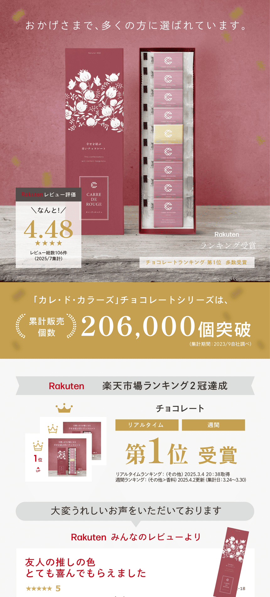 CARRE DE ROUGE 幸せを結ぶ赤いチョコレート - 健康な毎日は食事